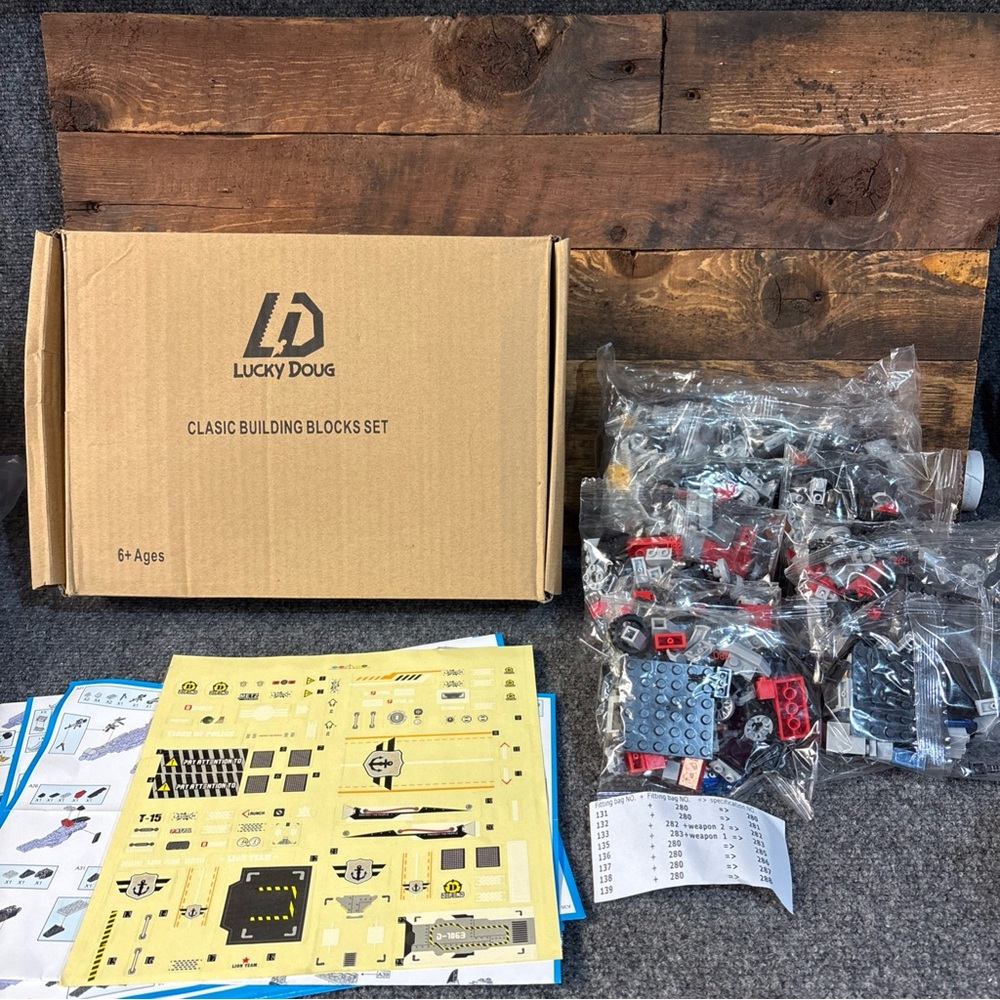 Lucky Doug Building Block Set STEM Project Toys Aircraft Carrier No. 8123-21